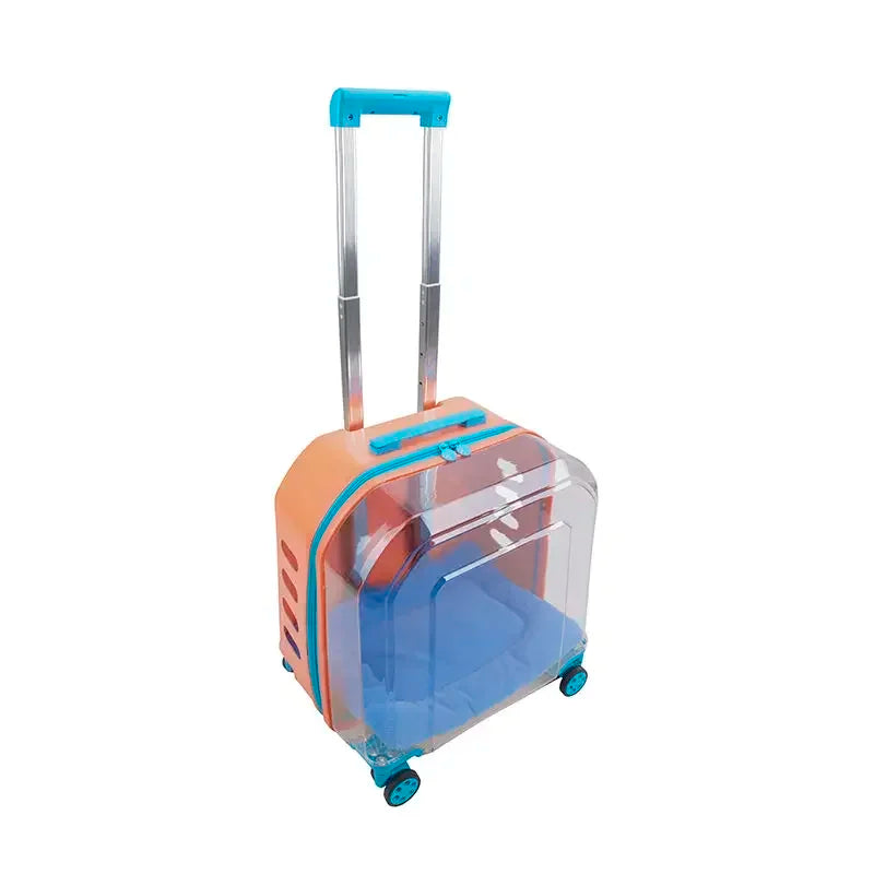 Dog Suitcase Large Capacity Car Trolley Case Transparent Dogs Space Capsule Portable Car for Outing