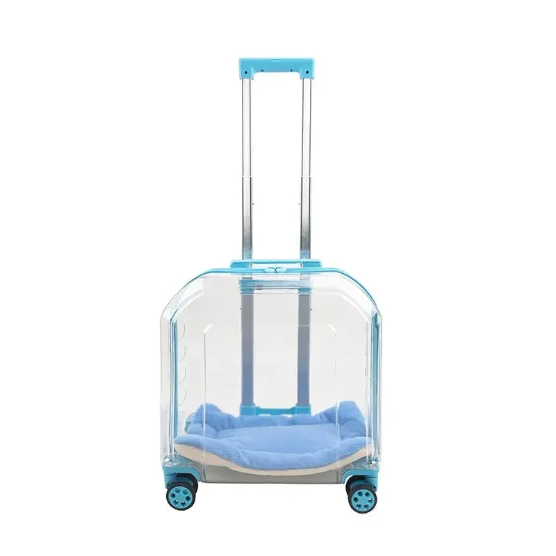 Dog Suitcase Large Capacity Car Trolley Case Transparent Dogs Space Capsule Portable Car for Outing