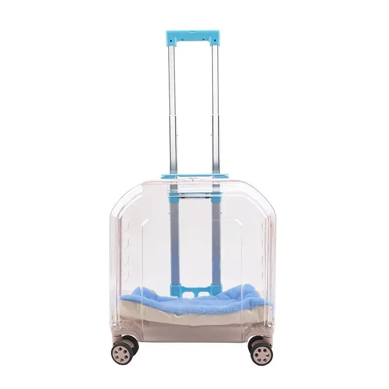 Dog Suitcase Large Capacity Car Trolley Case Transparent Dogs Space Capsule Portable Car for Outing